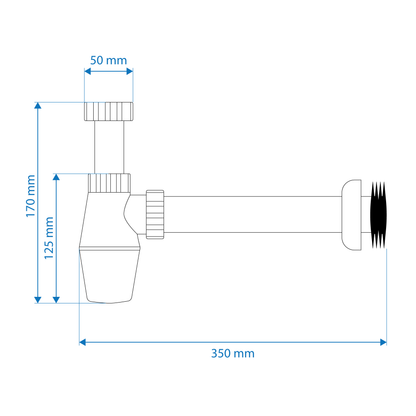 Bottle Trap - Plastic, White Finish, 32mm/40mm
