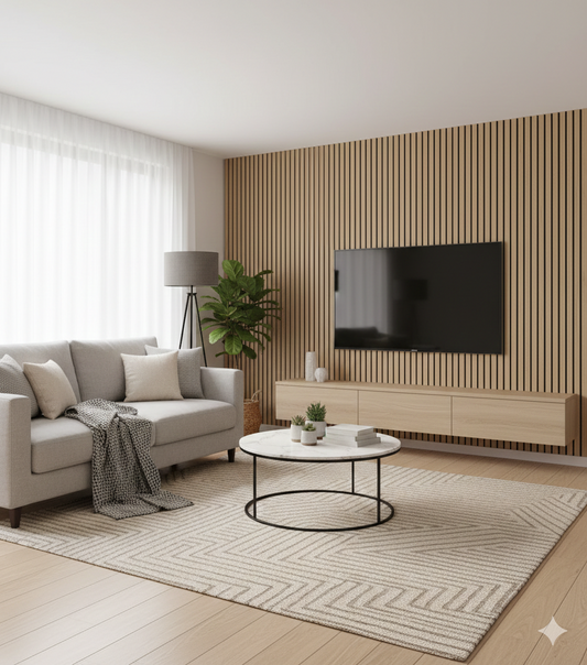 Wall Panel WPC - Acoustic Collection – Haven Oak, 2700x600mm (Box of 4, 6.48m² per box)