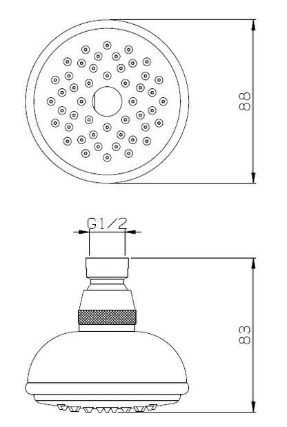 Shower Head, Fima, Team Jet, 1 Setting, Round, 250mm, Polished Chrome Finish