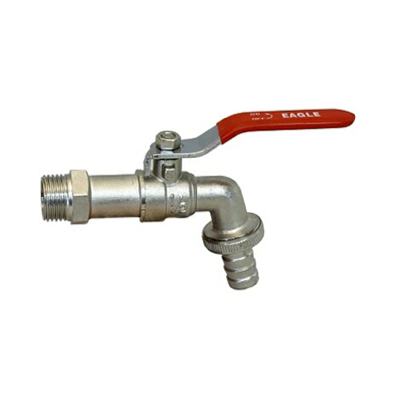 Tap Hosebib Ballcock - 1/2"x3/4", Nickle Plated