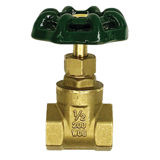 Gate Valve - FxF, Brass, 3/4", Light Pattern