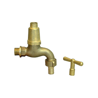 Tap Hosebib - Brass, with Removable Key, 1/2"x3/4"