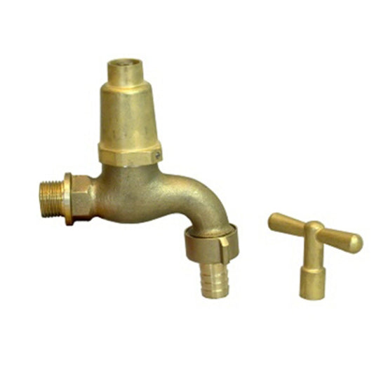 Tap Hosebib - Brass, with Removable Key, 1/2"x3/4"