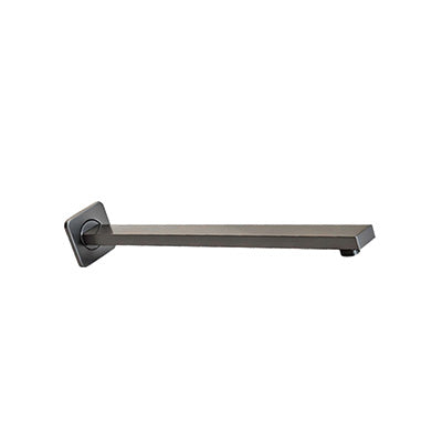 Shower Arm - Premium Range Rectangular 400mm, Brushed Gun Metal Finish