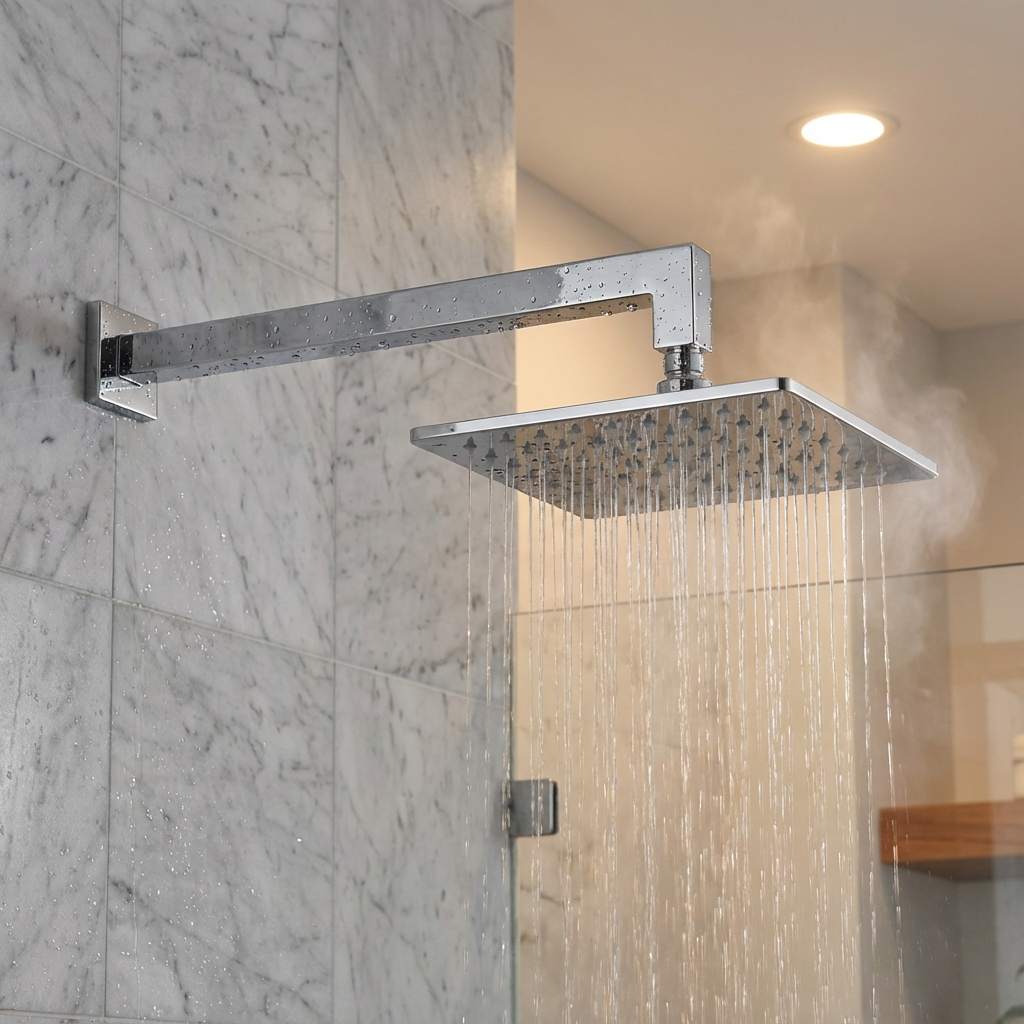Shower Rose - Brushed Stainless Steel Finish, Square 4"