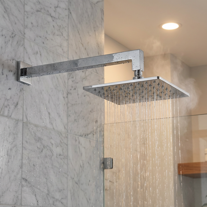 Shower Rose - Brushed Stainless Steel Finish, Square 4"