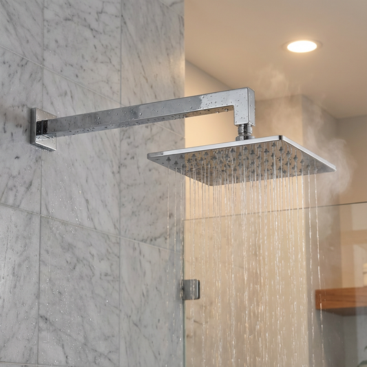 Shower Rose - Brushed Stainless Steel Finish, Square 8"
