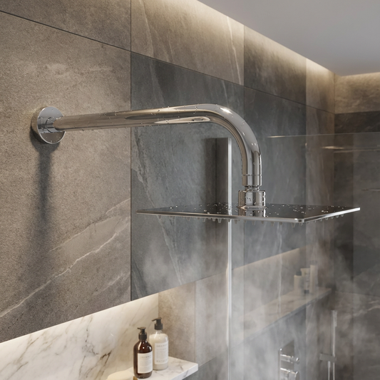 Shower Arm - Premium Range Round 320mm, Brushed Stainless Steel Finish