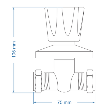 Undertile Stoptap 1/2" CxC – Aries Icon Range, Conventional Bathroom Tap