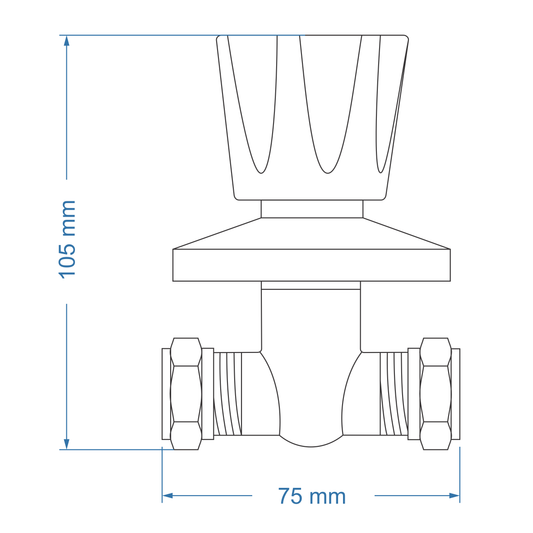 Undertile Stoptap 1/2" CxC – Aries Icon Range, Conventional Bathroom Tap