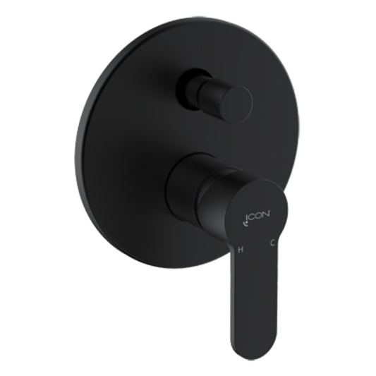 Shower/Bath Mixer/Concealed Divertor Mixer – Aquarius Icon Range, Matt Black Finish