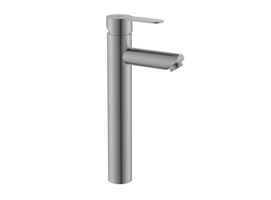 Basin Mixer Raised – Aquarius Icon Range, Brushed Stainless Steel Finish