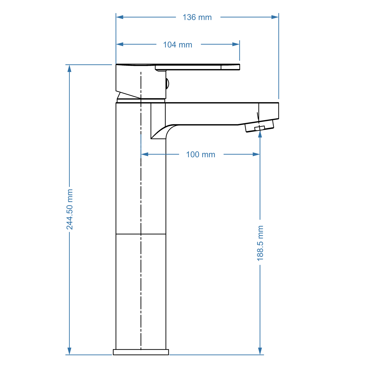 Basin Mixer Raised – Aquarius Icon Range, Modern Bathroom Tap