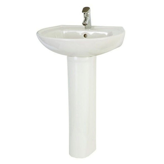 Basin and Pedestal Atlas - Lecico, 500mm, Pre-Punched Holes, (L) 50cm | (W) 41cm | (H) 79.6cm