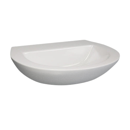 Basin Medical Atlas - 600mm, Polished White, With Bracket, (L) 49.2cm | (W) 60cm | (H) 21cm