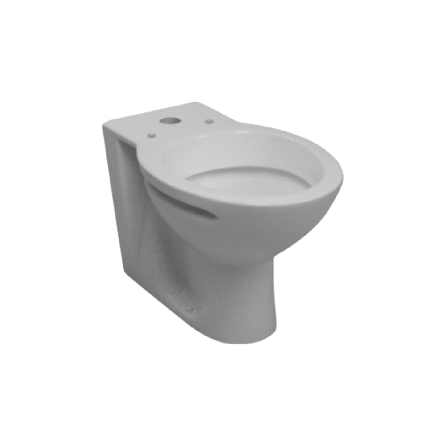 Floor Mounted Pan Atlas – Lecico, Round, Top Entry, Polished White, Excl Seat (Requires Flush Valve), (L) 56.6cm | (W) 36.6cm | (H) 39.5cm