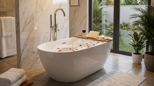 Bath Mixer Freestanding– Icon Range, Modern Bathroom Tap, Polished Chrome Finish