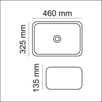 Basin Free Standing Ash – Ceramic, Icon Premium Range, Black