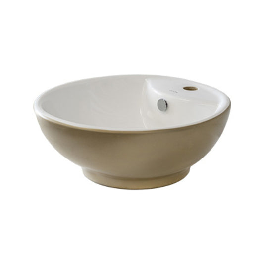 Basin Free Standing Gabriella– Ceramic, 1 Tap Hole, Icon Premium Range, White and Champagne 2 tone design