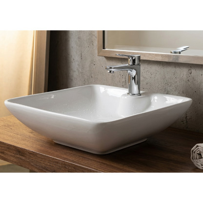 Basin Free Standing Gemini – Icon, Square, Ceramic, 1 Tap Hole, White, (L) 40cm | (W) 40cm | (H) 13cm