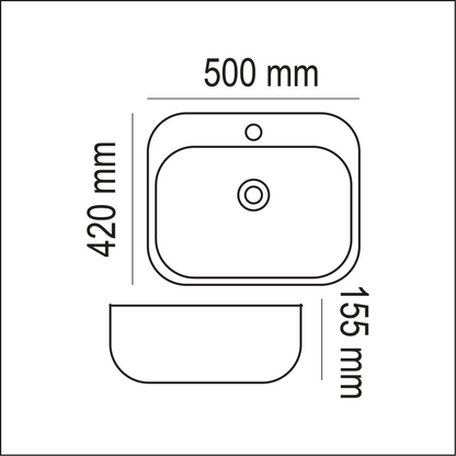 Basin Free Standing Kelly – Ceramic, 1 Tap Hole, Icon Premium Range, White