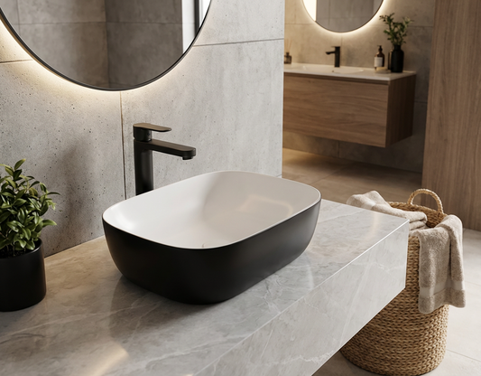 Basin Mixer Raised – Aquarius Premium Icon Range, Matt Black Finish