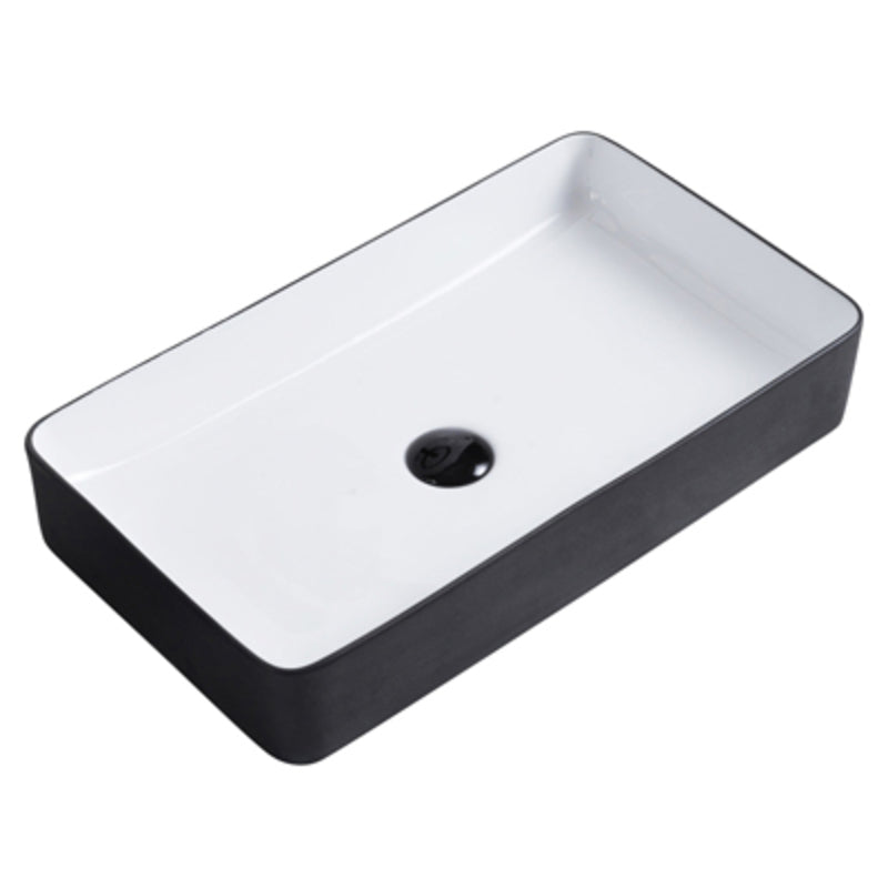 Basin Free Standing Onyx – Ceramic, Icon Premium Range, White and Black 2 tone design