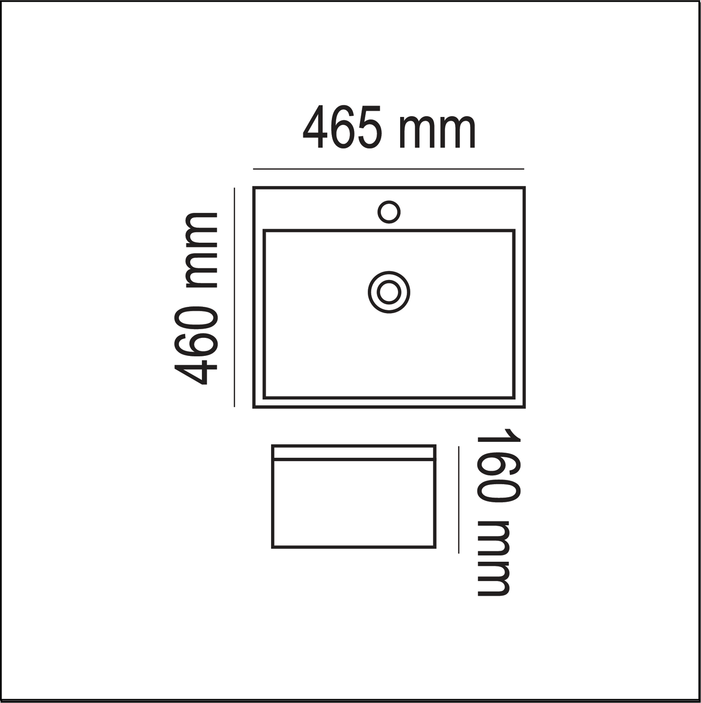 Basin Free Standing Pamela – Ceramic, 1 Tap Hole, Icon Premium Range, White, (L) 46.5cm | (W) 46cm | (H) 16cm