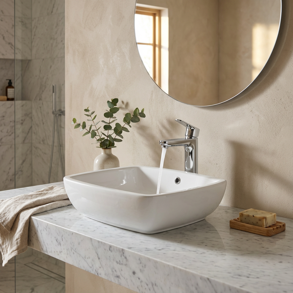Basin Free Standing Patricia – Ceramic, Icon Premium Range, White, (L) 54cm | (W) 39cm | (H) 16.5cm