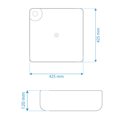 Basin Free Standing Paula – Ceramic, 1 Tap Hole, Icon Premium Range, White, (L) 42.5cm | (W) 42.5cm | (H) 12cm