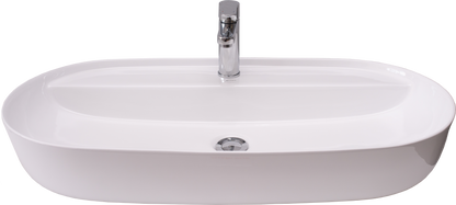 Basin Free Standing Victoria – Ceramic, 1 Tap Hole, Icon Premium Range, White, (L) 80cm | (W) 40cm | (H) 13.5cm