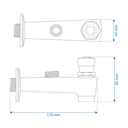 Bath Spout with Divertor - Square