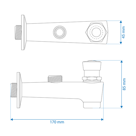 Bath Spout with Divertor - Square