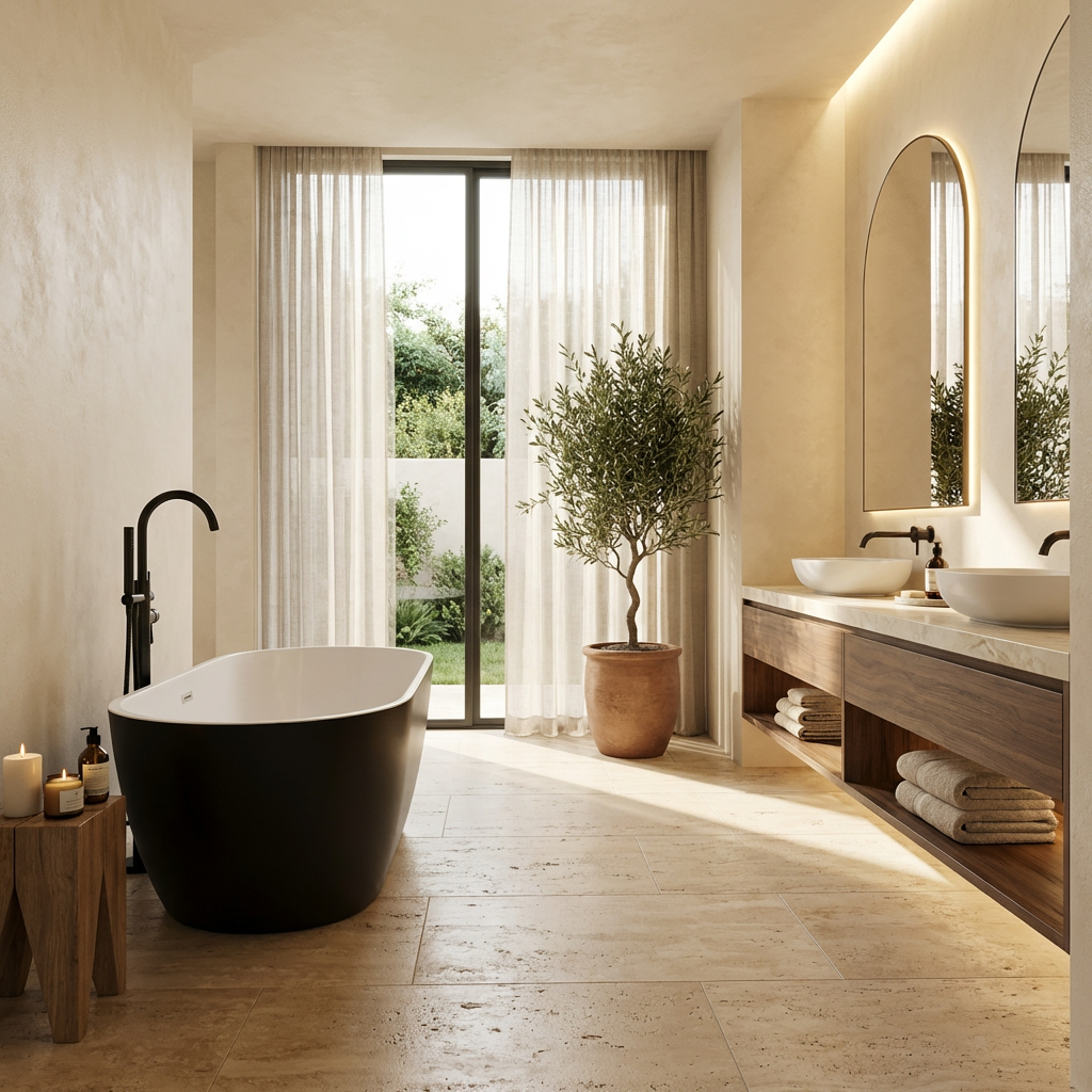 Bath Mixer Freestanding– Icon Range, Modern Bathroom Tap in Black