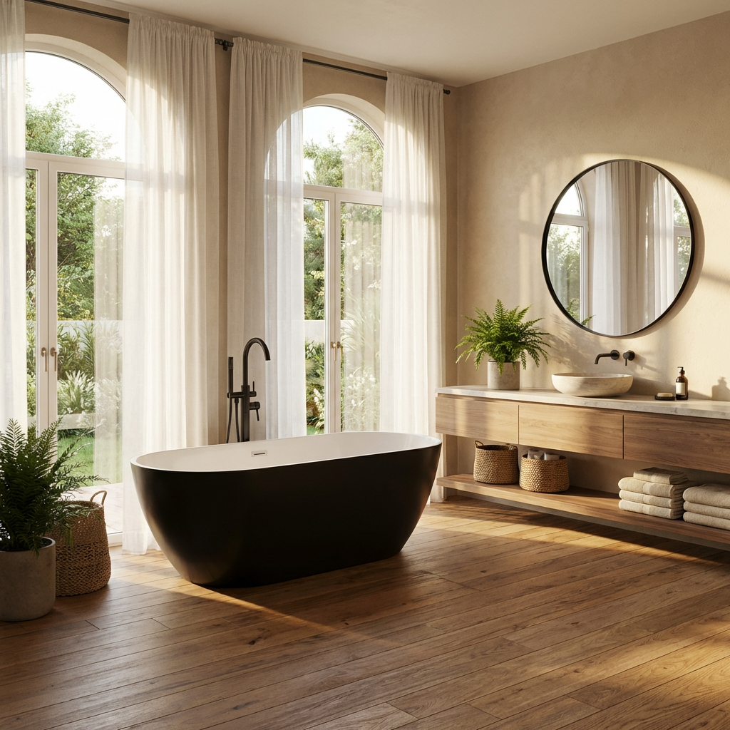 Bath Mixer Freestanding– Icon Range, Modern Bathroom Tap in Gun Metal Finish
