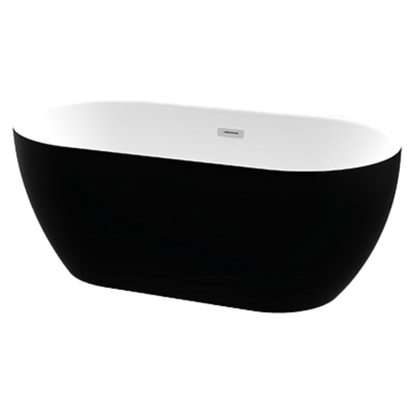 Bath Freestanding Oval - Luna Black Acrylic 1620mm