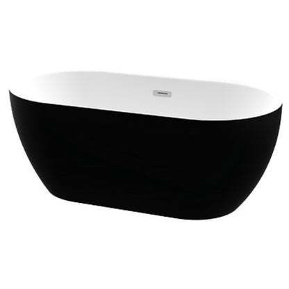 Bath Freestanding Oval - Luna Black Acrylic, (L) 162cm | (W) 73cm | (H) 58cm