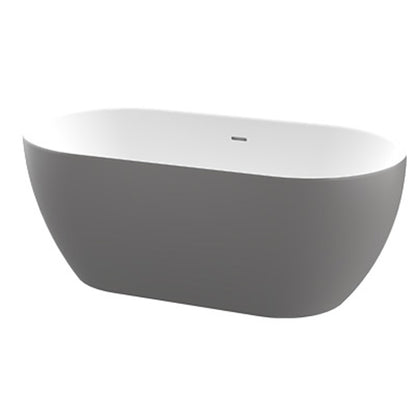 Bath Freestanding Oval - Luna Grey Acrylic, (L) 162cm | (W) 73cm | (H) 58cm