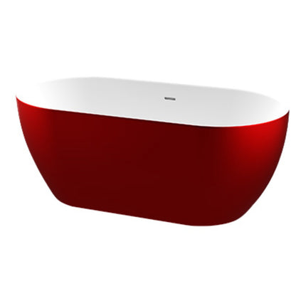 Bath Freestanding Oval - Luna Red Acrylic, (L) 162cm | (W) 73cm | (H) 58cm