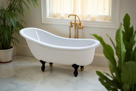 Bath Freestanding Slipper - Salisbury with Cast Iron Feet, (L) 168.5cm | (W) 35cm | (H) 74cm