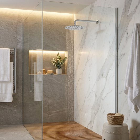 Shower Rose - Brushed Stainless Steel Finish, Round 10"
