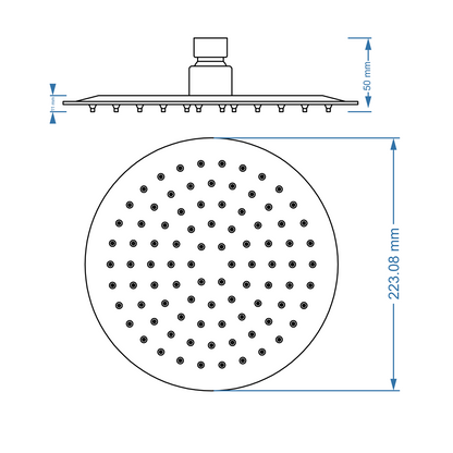 Shower Rose - Stainless Steel, Round, 8", Brushed Gun Metal Finish
