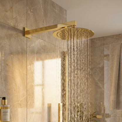 Shower Rose - Stainless Steel Round 8", Brushed Gold Finish