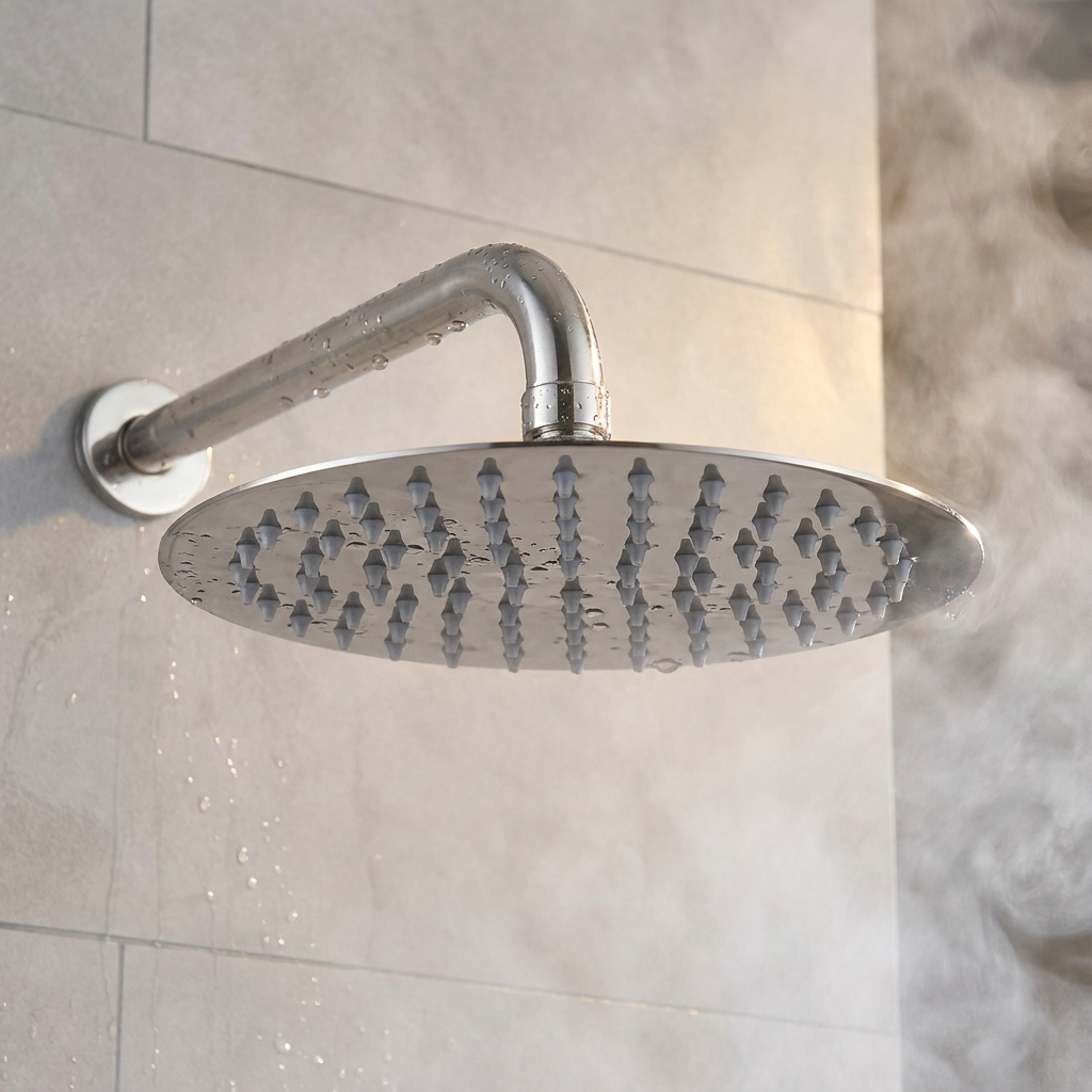 Shower Rose - Brushed Stainless Steel Finish, Round 8"