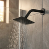 Shower Rose - Stainless Steel Square, Matt Black Finish, 8