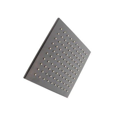 Shower Rose - Stainless Steel, Square, 8", Brushed Gun Metal Finish
