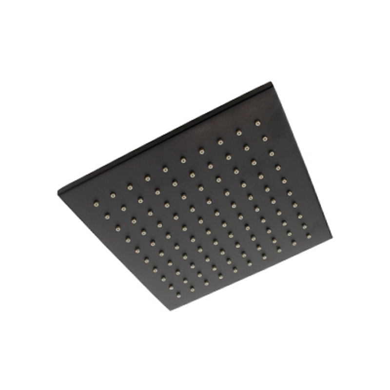 Shower Rose - Stainless Steel Square, Matt Black Finish, 6"