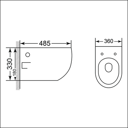 Wall-Hung Pan Coal – Round, Matt Black Finish