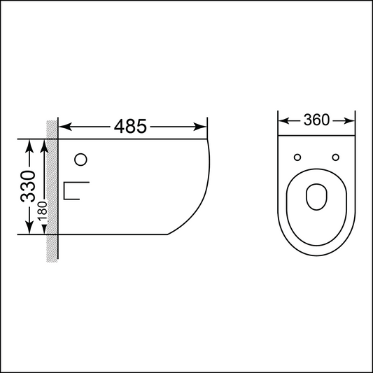 Wall-Hung Pan Coal – Round, Matt Black Finish