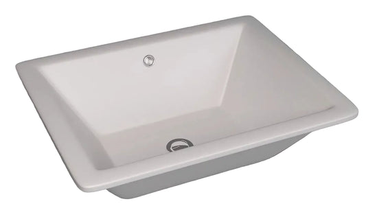 Basin Undercounter Comfort – Lecico, Square, Ceramic, 0 Tap Hole, White, (L) 38.5cm | (W) 50.5cm | (H) 18cm